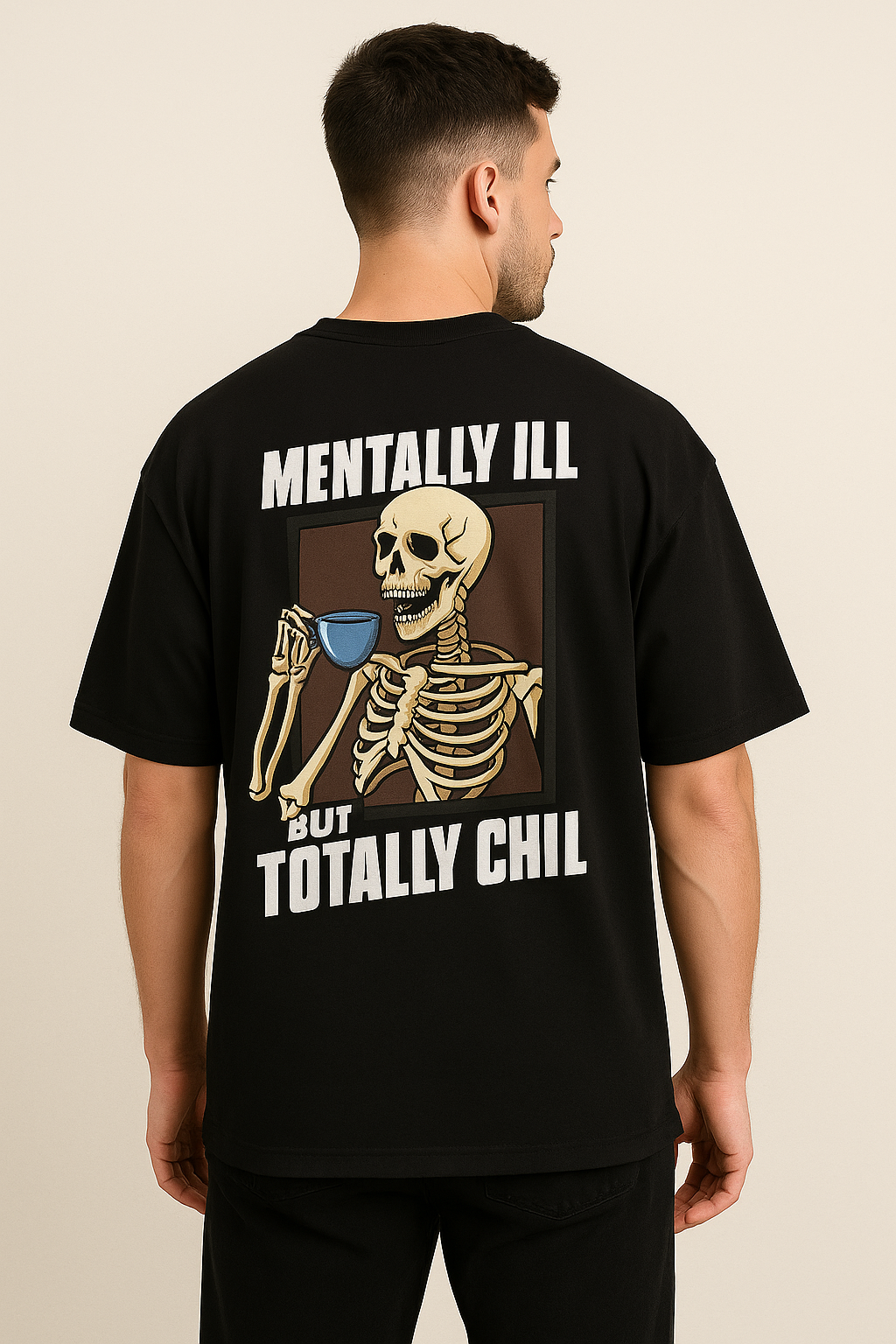 Totally Chill Skeleton Oversized T-Shirt