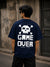 Game Over Pixel Tee back print – retro pixel art graphic navy blue oversized tee
