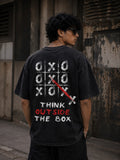 Think Outside The Box Acid Wash Oversized T-Shirt – Urban streetwear vintage wash graphic tee