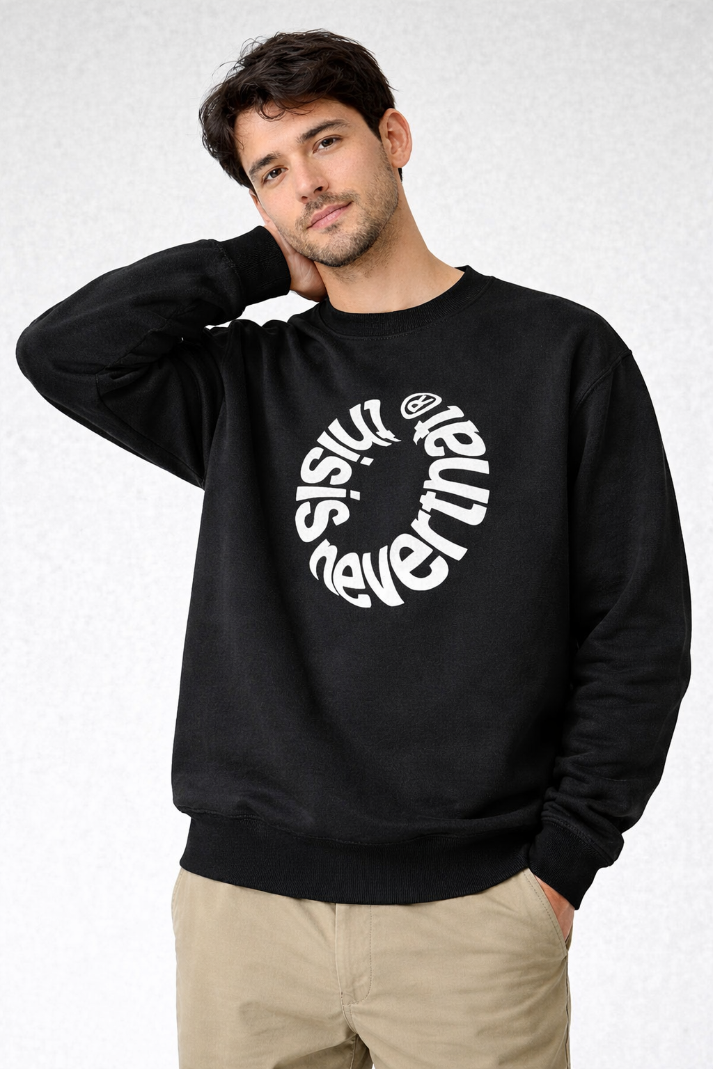 Sisi Nevermind – Circular Typography Sweatshirt