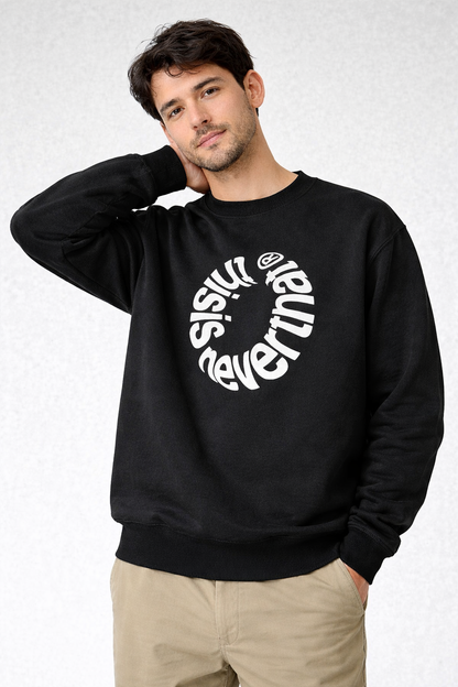 Sisi Nevermind – Circular Typography Sweatshirt