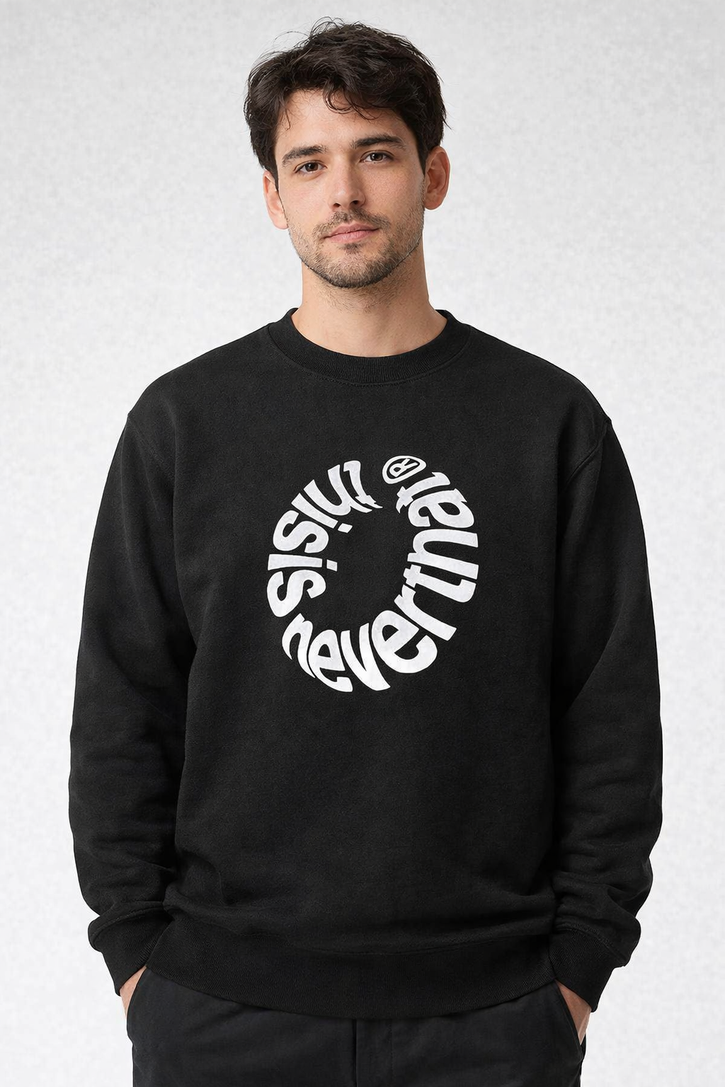 Sisi Nevermind – Circular Typography Sweatshirt