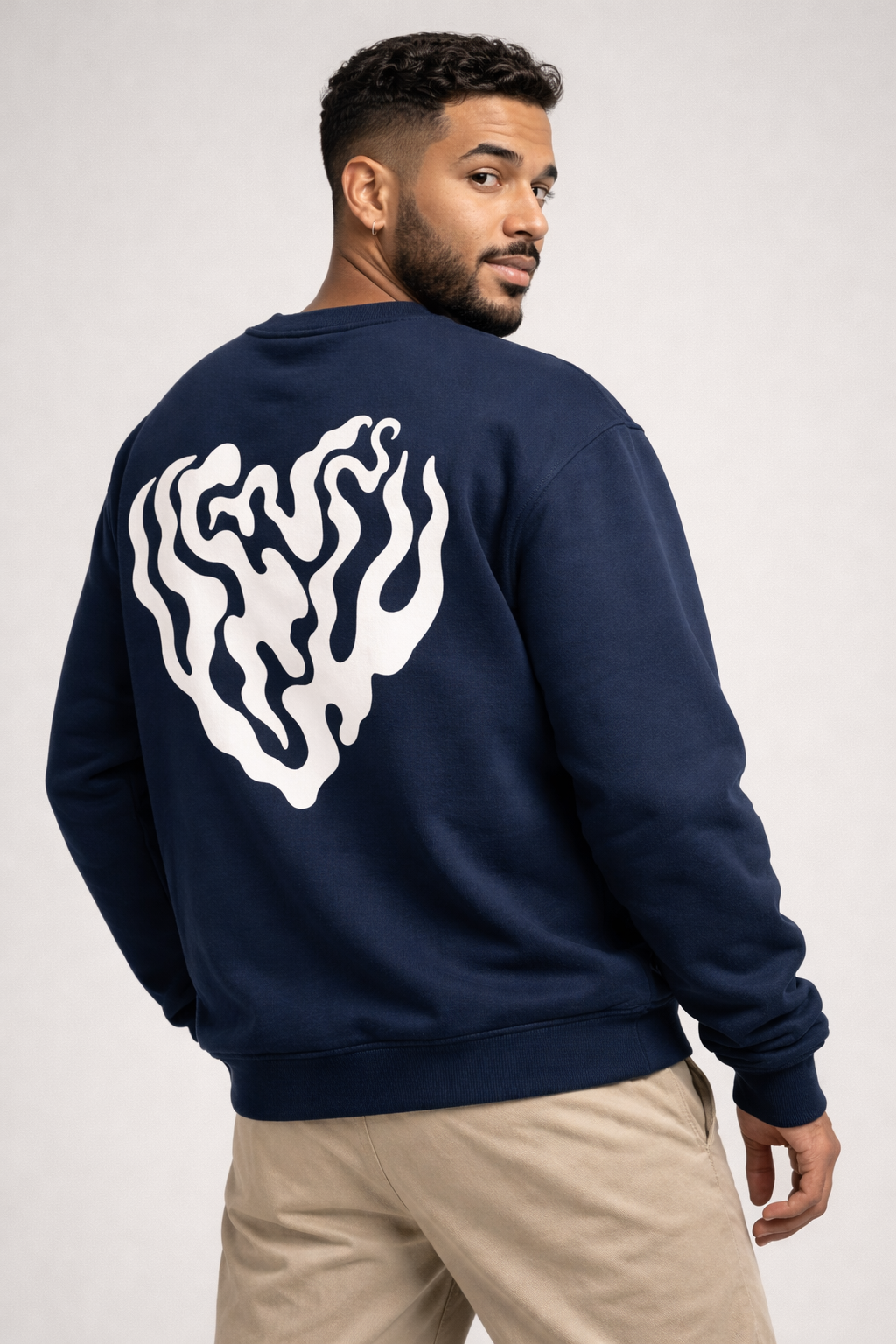 Abstract Flame Back Print Sweatshirt