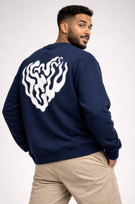 Abstract Flame Back Print Sweatshirt