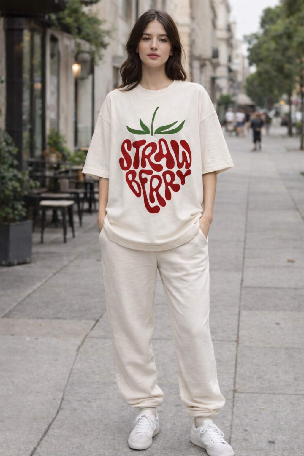 Strawberry Graphic Oversized T-Shirt