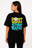 Stay Happy Smiley Oversized T-Shirt
