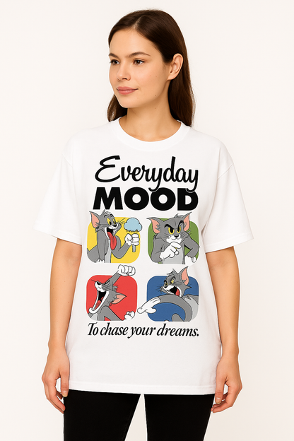 Everyday Mood Cartoon Oversized T-Shirt
