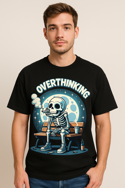 Overthinking Skeleton Oversized T-Shirt