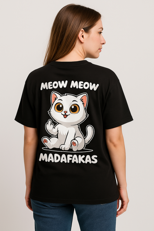 Meow Meow Cat Oversized T-Shirt
