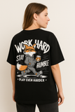 Work Hard Fox Oversized T-Shirt
