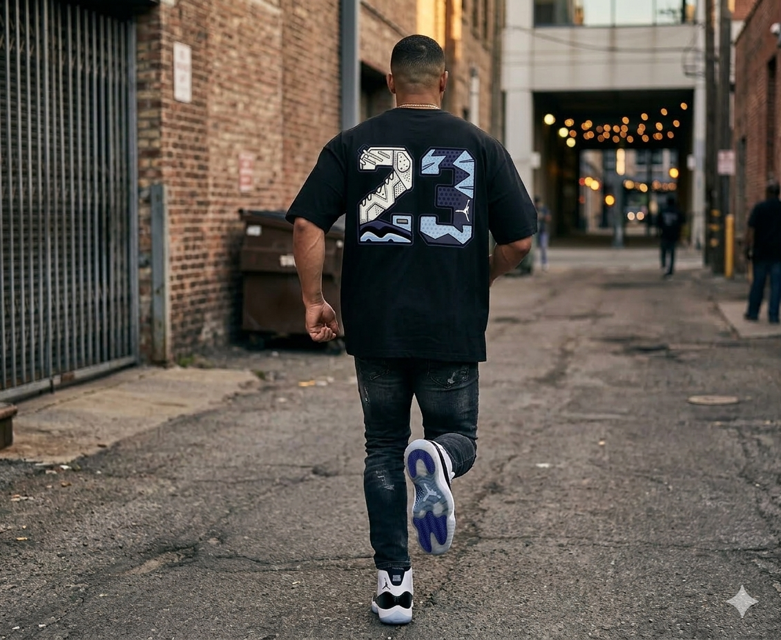 23 Graphic Oversized T-Shirt – Premium Streetwear Back Print Tee (Black)