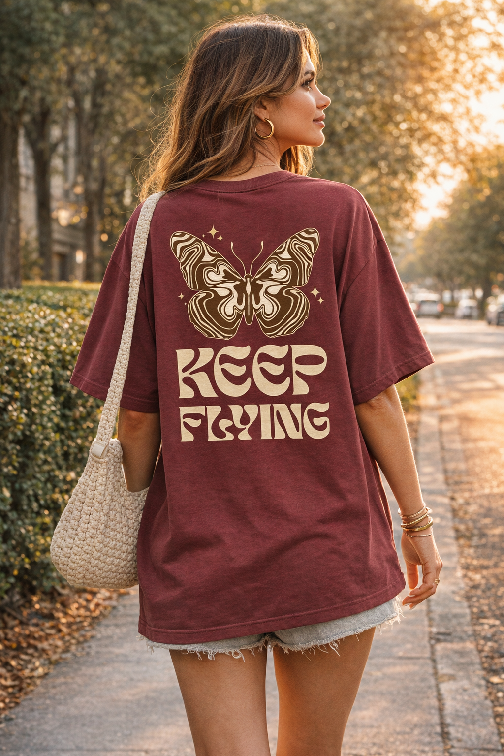 Vintage butterfly graphic oversized streetwear t-shirt
